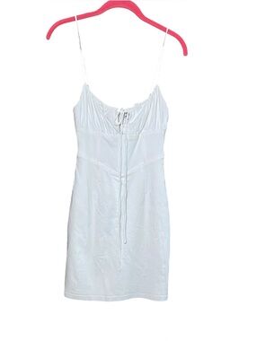 Princess Polly White Mini Slip Dress Tie Front Size 4